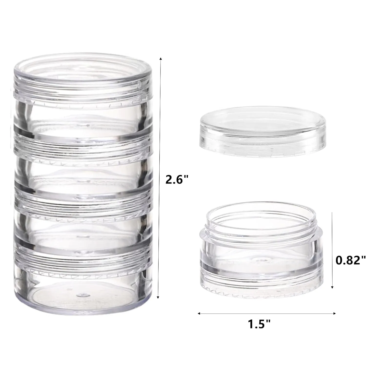 5 Set (20 Pieces) Stackable Cosmetic Containers with Screw Lids and Labels??0 Grams Clear Plastic Empty Jars Small Makeup Sample Containers for Beauty Products