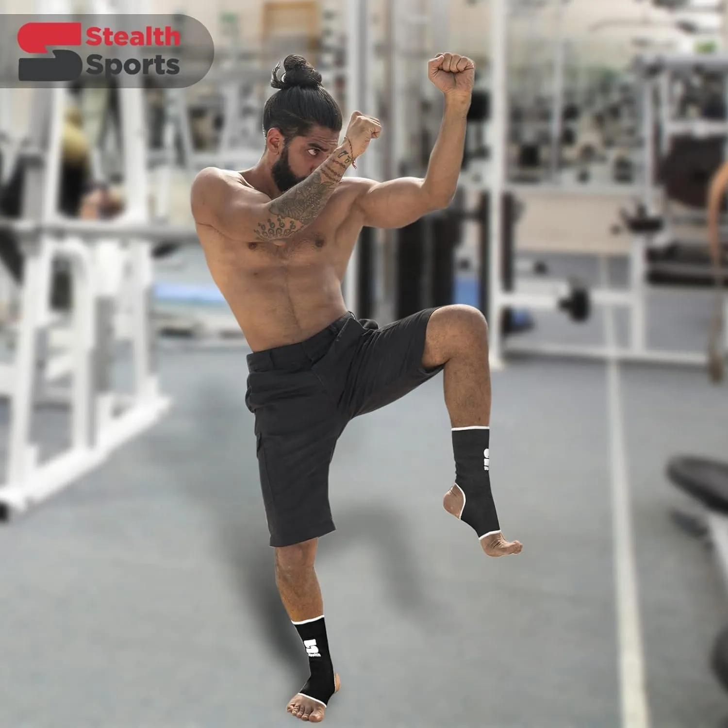 Ankle Support  Muay Thai Ankle Support for Martial Arts, Gym  Durable and Reliable Boxing Gear  Kick Boxing, MMA & Combat Sports (S/M)
