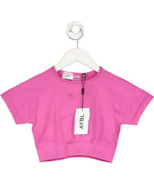 AYBL Pink Empower Seamless Crop Top UK S