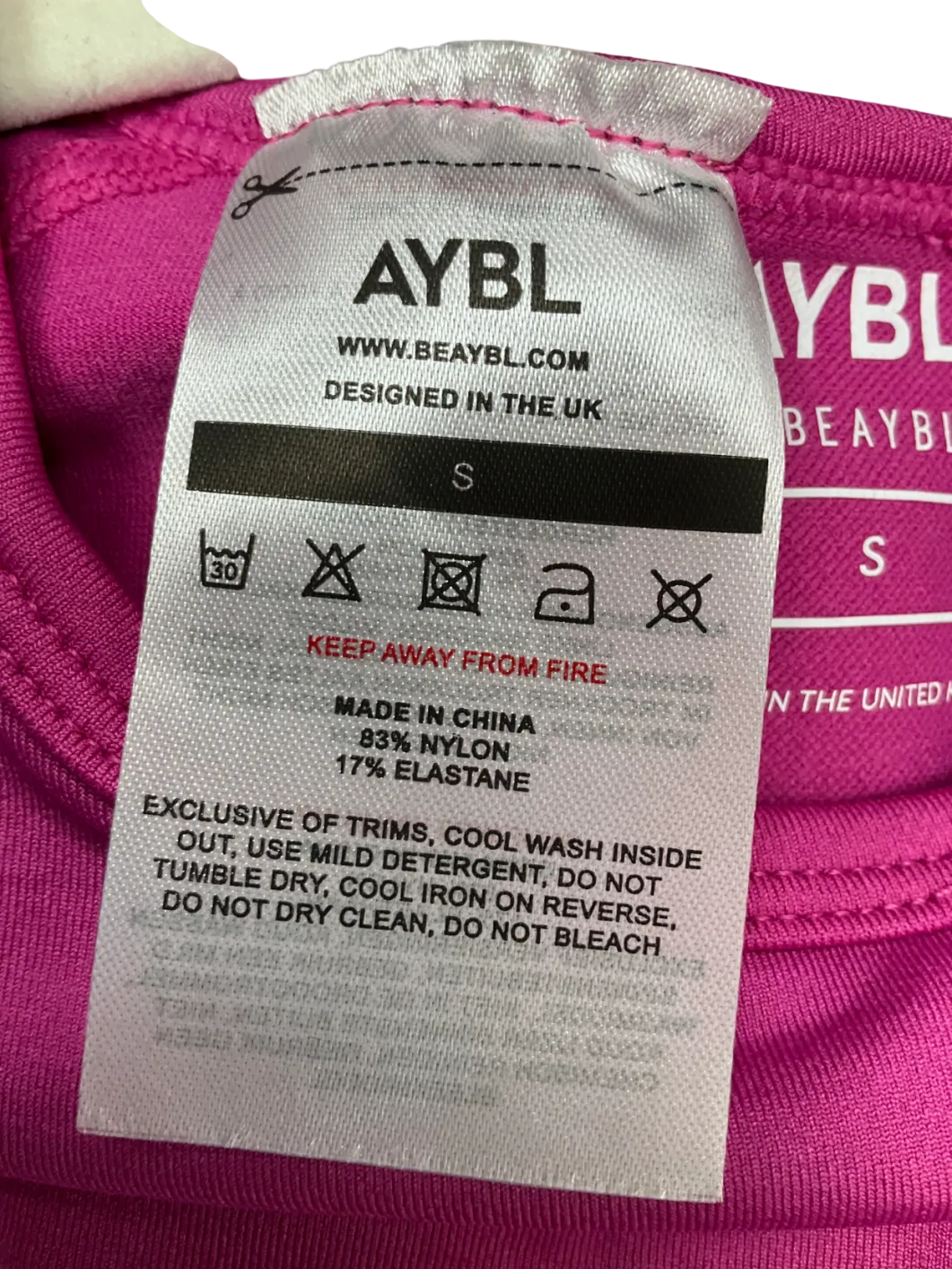 AYBL Pink Empower Seamless Crop Top UK S