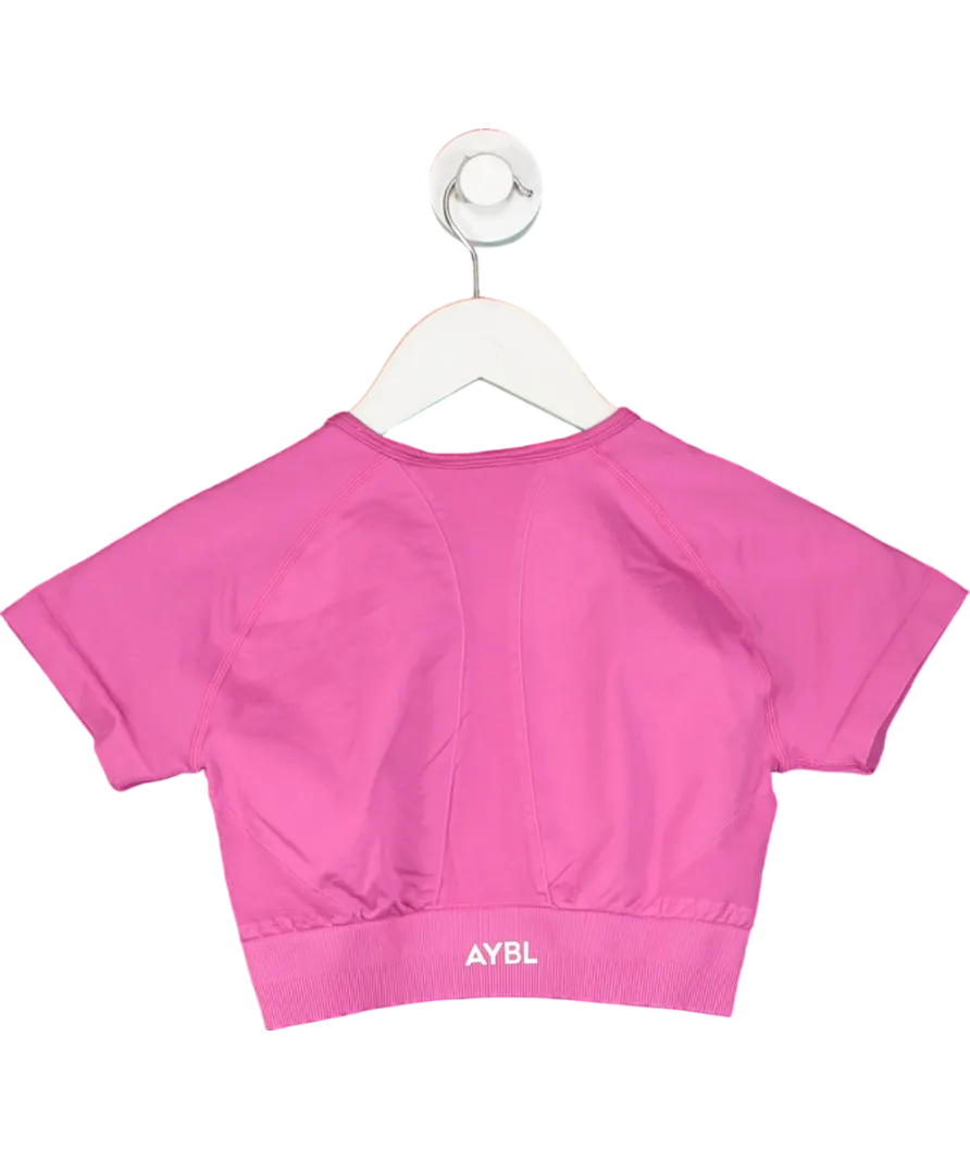 AYBL Pink Empower Seamless Crop Top UK S