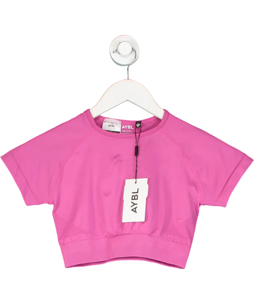 AYBL Pink Empower Seamless Crop Top UK S
