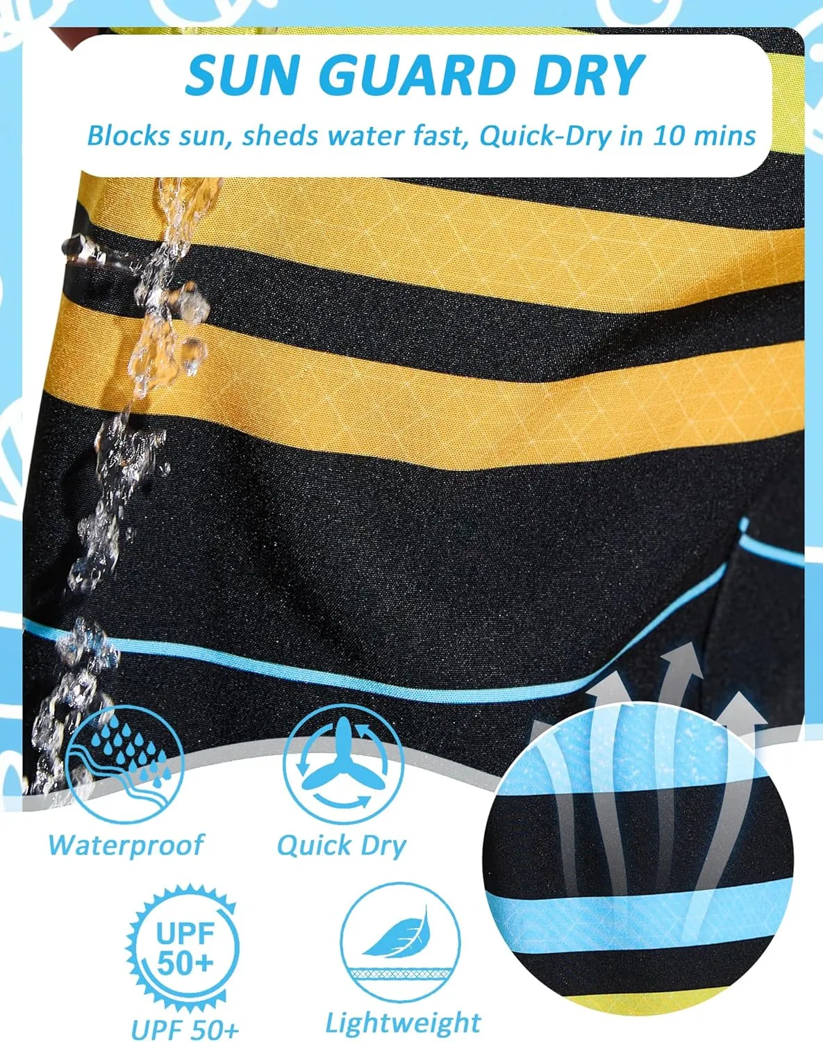 Boys Swim Trunks Toddler Swim Shorts Quick Dry Comfort Bathing Suit Sun Protection Swimwear with Pockets 2-16 Years