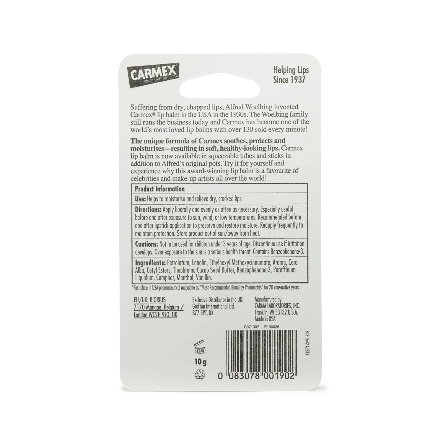 CARMEX Strawberry Lip Balm Tube (10g)