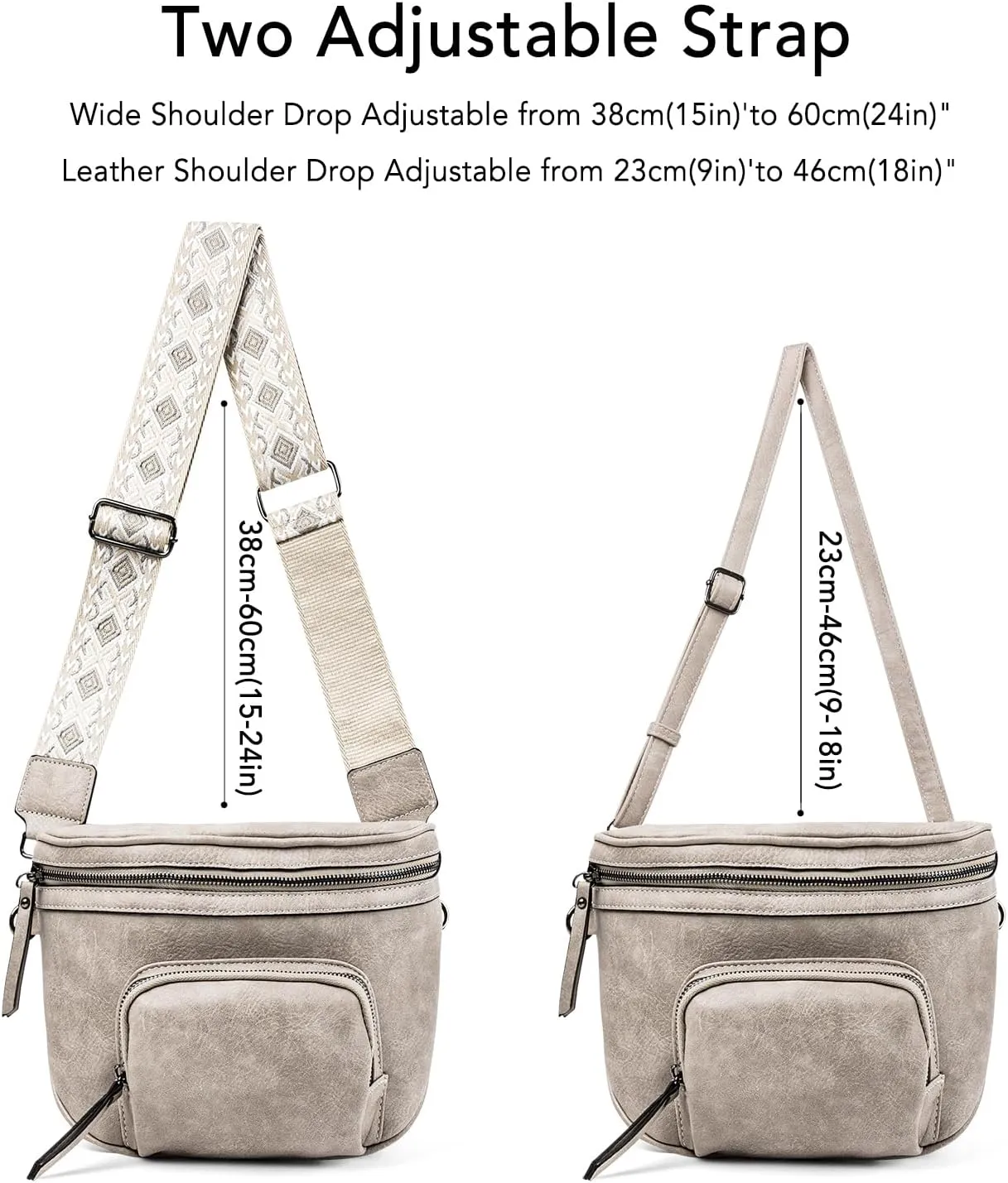 Fanny Pack Crossbody Sling Bag for Women Waist Bag Travel Belt Bags Bum Bag Gifts for Women Men (Light Clay)