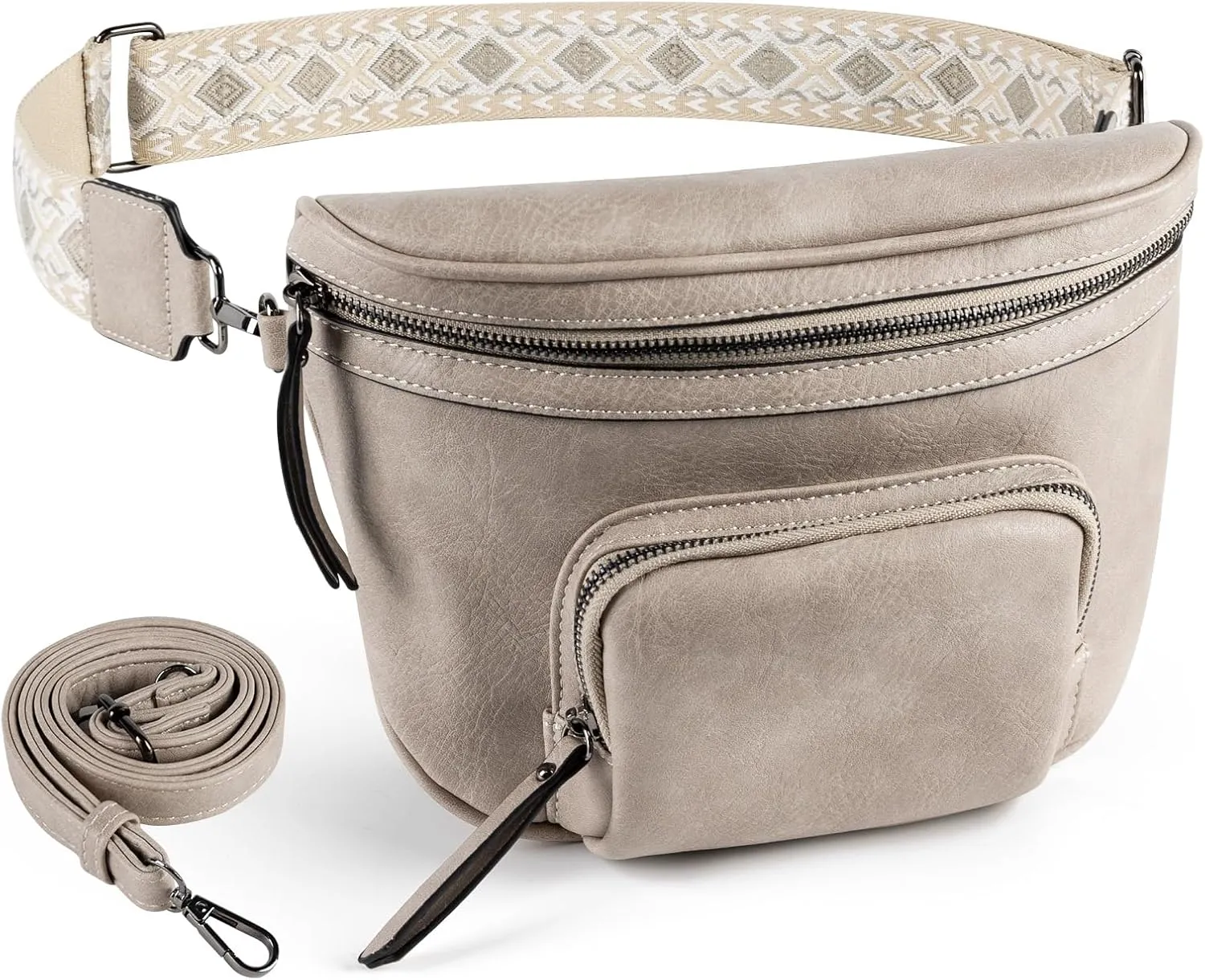 Fanny Pack Crossbody Sling Bag for Women Waist Bag Travel Belt Bags Bum Bag Gifts for Women Men (Light Clay)