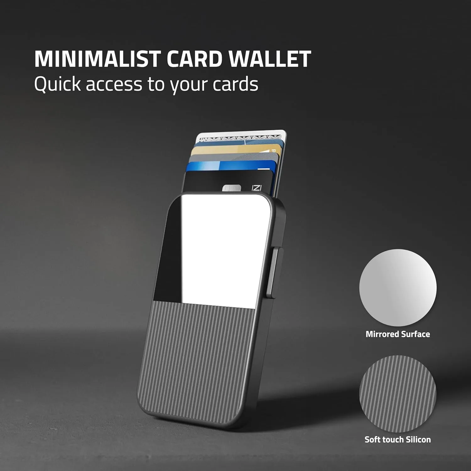 Fidelo Slim Wallet for Men  RFID Blocking Minimalist Credit Card Holder with Sliding Pop-Up Design, Front Pocket Wallet