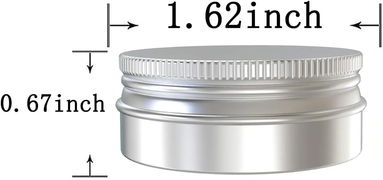 Goiio 20 Pcs 0.5 Ounce Aluminum Tin Jar 15 ML Refillable Container, with Screw Lid, Silver
