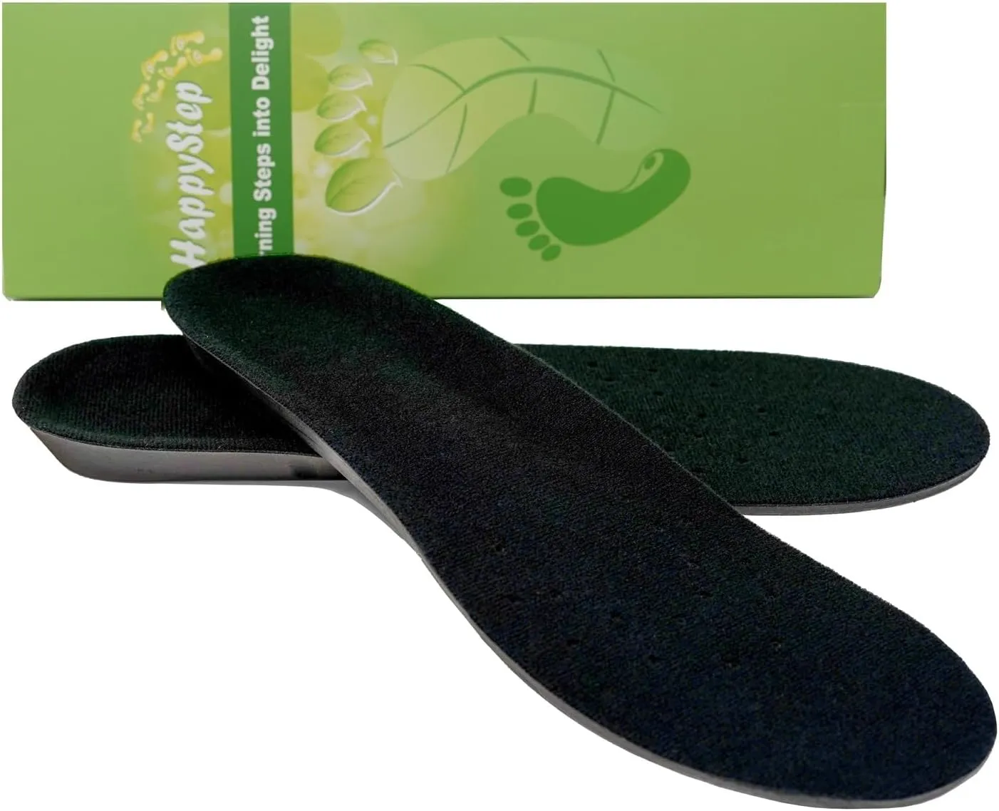 Happystep Memory Foam Insoles with Arch Support, Cushioning, and Shock Absorption - Relieve Plantar Fasciitis and Foot Pain, Comfort Everyday Shoe Insoles for Men & Women