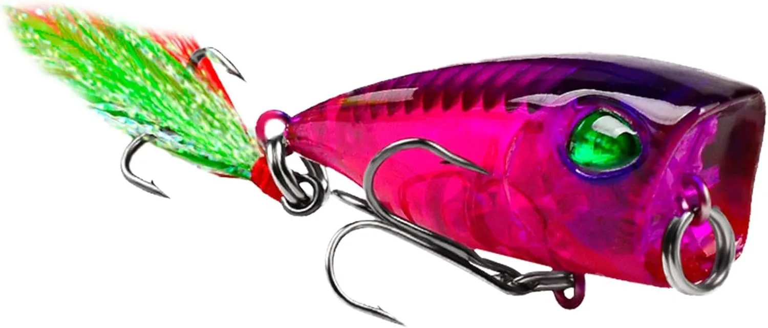 Hard Swimbaits - Hard Fishing Lures, Bass Fishing Lure, Hard Fishing Bait with Feather | Top Water Fishing Lures, Bass Fishing Lures for Freshwater Saltwater, Realistic Hard Bait Lure with Feather