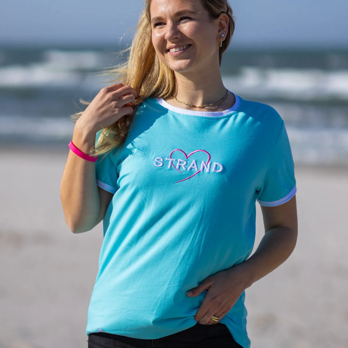 Herzlein® T-Shirt "Strand" in Türkis