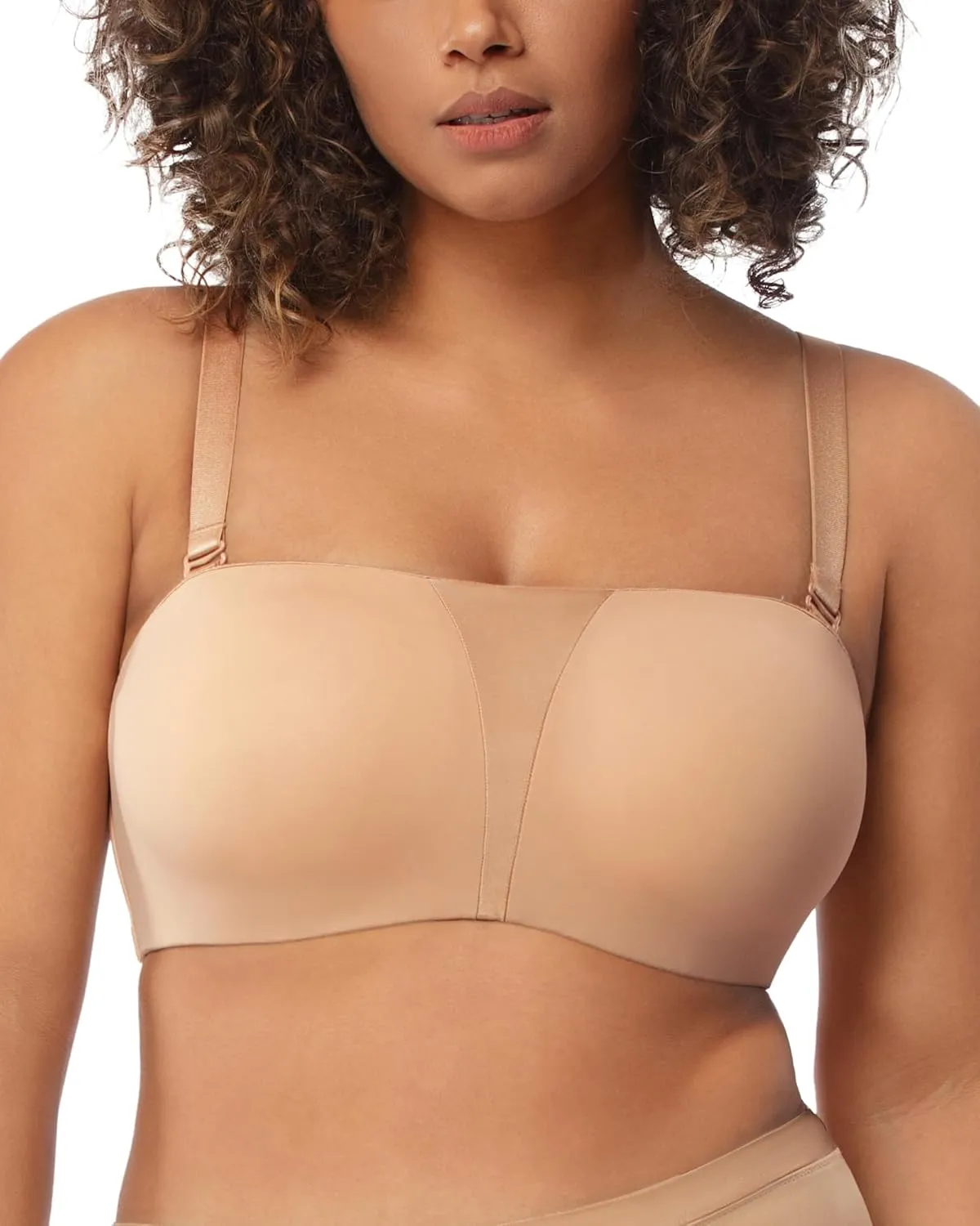 HSIA Strapless Bra for Big Bust Women, Plus Size Full Coverage Bandeau Fiery Bra Anti-Slip Underwire Support for Large Breast