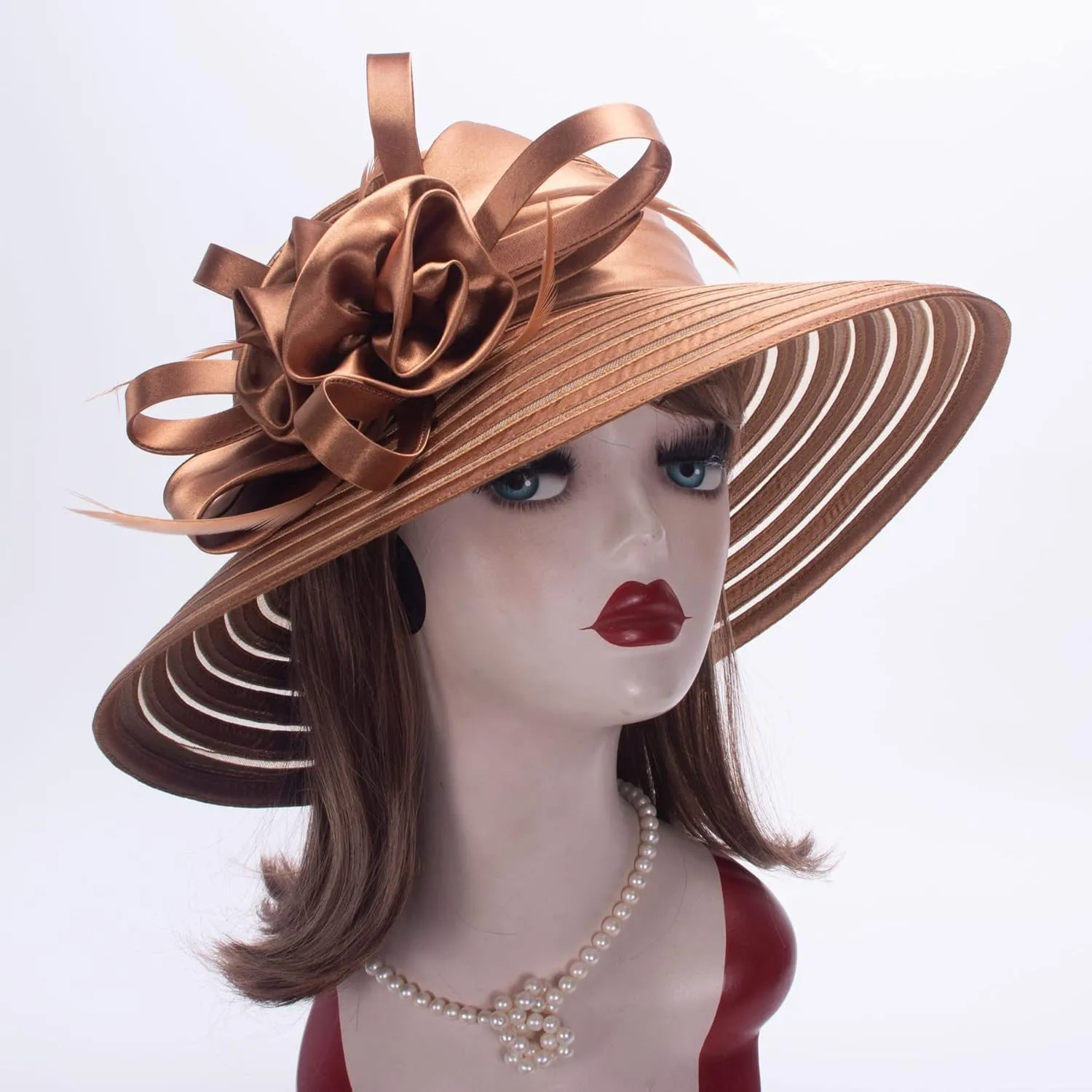 Lawliet Womens Satin Ribbon Church Wedding Sun Wedding Occasion Hat A214