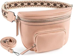 letech  Crossbody Bags for Women Vegan Leather Purses Small Shoulder Handbags with Wide Strap,Waist Bag Travel Belt Bags for Women Men (Naked)