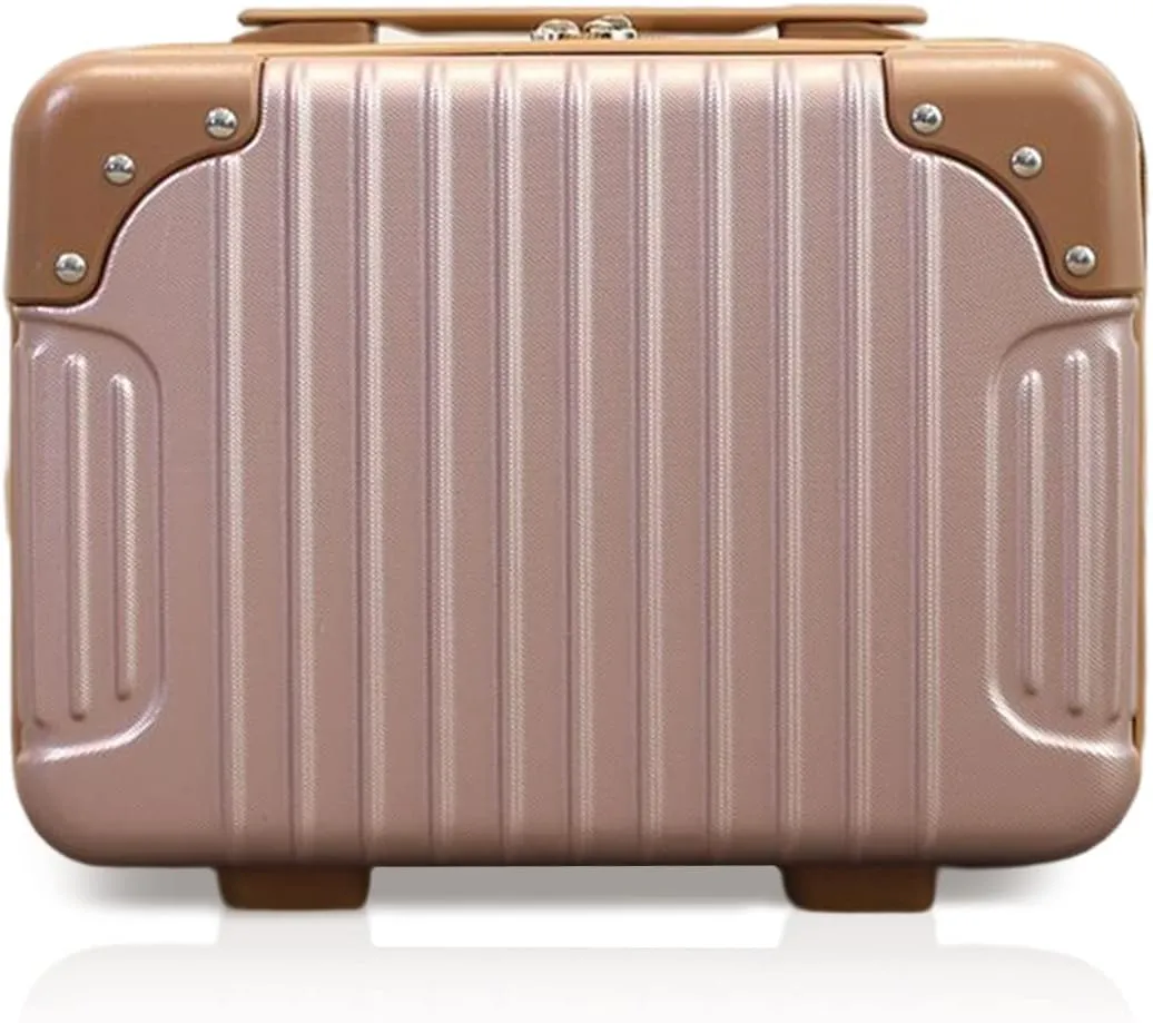 Makeup Travel Case Portable Waterproof Cosmetic Case ABS Hard Shell Toiletry Case with Elastic Band and Zipper for Women Girl Travel Beauty Case for Lipstick Skin Care