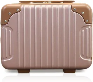 Makeup Travel Case Portable Waterproof Cosmetic Case ABS Hard Shell Toiletry Case with Elastic Band and Zipper for Women Girl Travel Beauty Case for Lipstick Skin Care