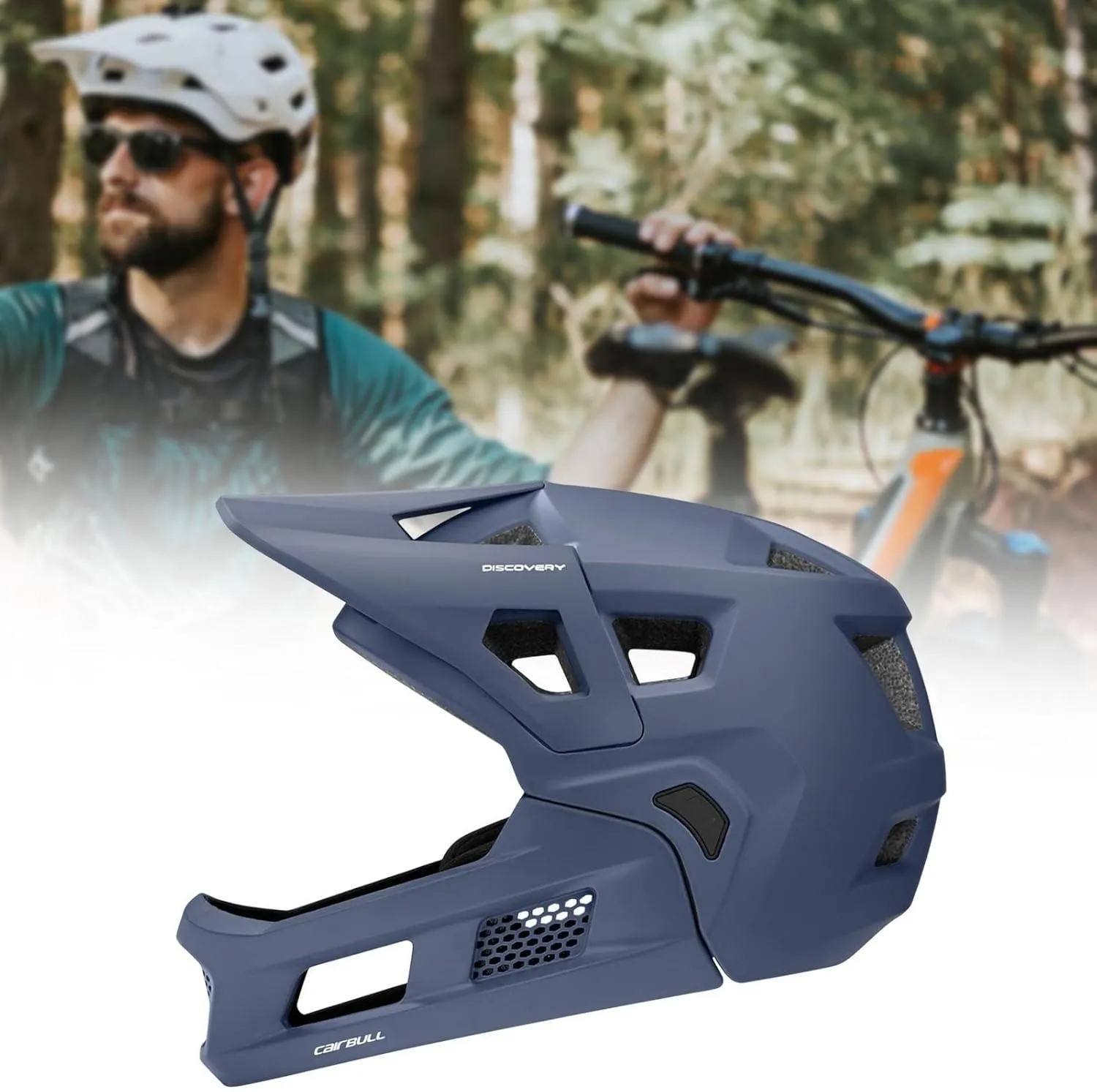 Mountain Bike Helmet Bicycle Helmet, Impact Protection for Adult Men Women, Lightweight & Comfortable with Detachable Chin Pad