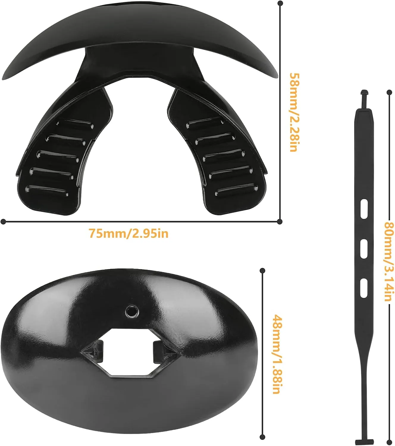 Mouth Guard Sports Lip Guard Protector, Food Grade TPR Adults and Youth Mouthguard Football Mouthpiece with Helmet Strap, Gum Shield for Boxing, Rugby, Hockey and Other Impact Sport (Black)