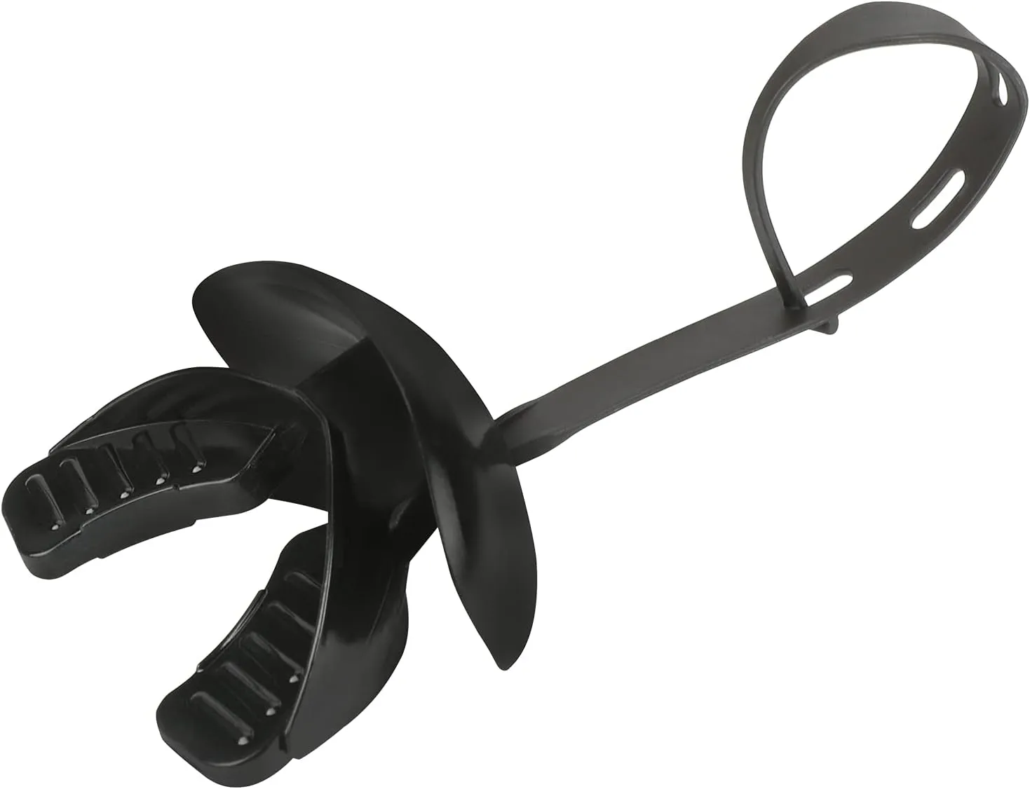 Mouth Guard Sports Lip Guard Protector, Food Grade TPR Adults and Youth Mouthguard Football Mouthpiece with Helmet Strap, Gum Shield for Boxing, Rugby, Hockey and Other Impact Sport (Black)
