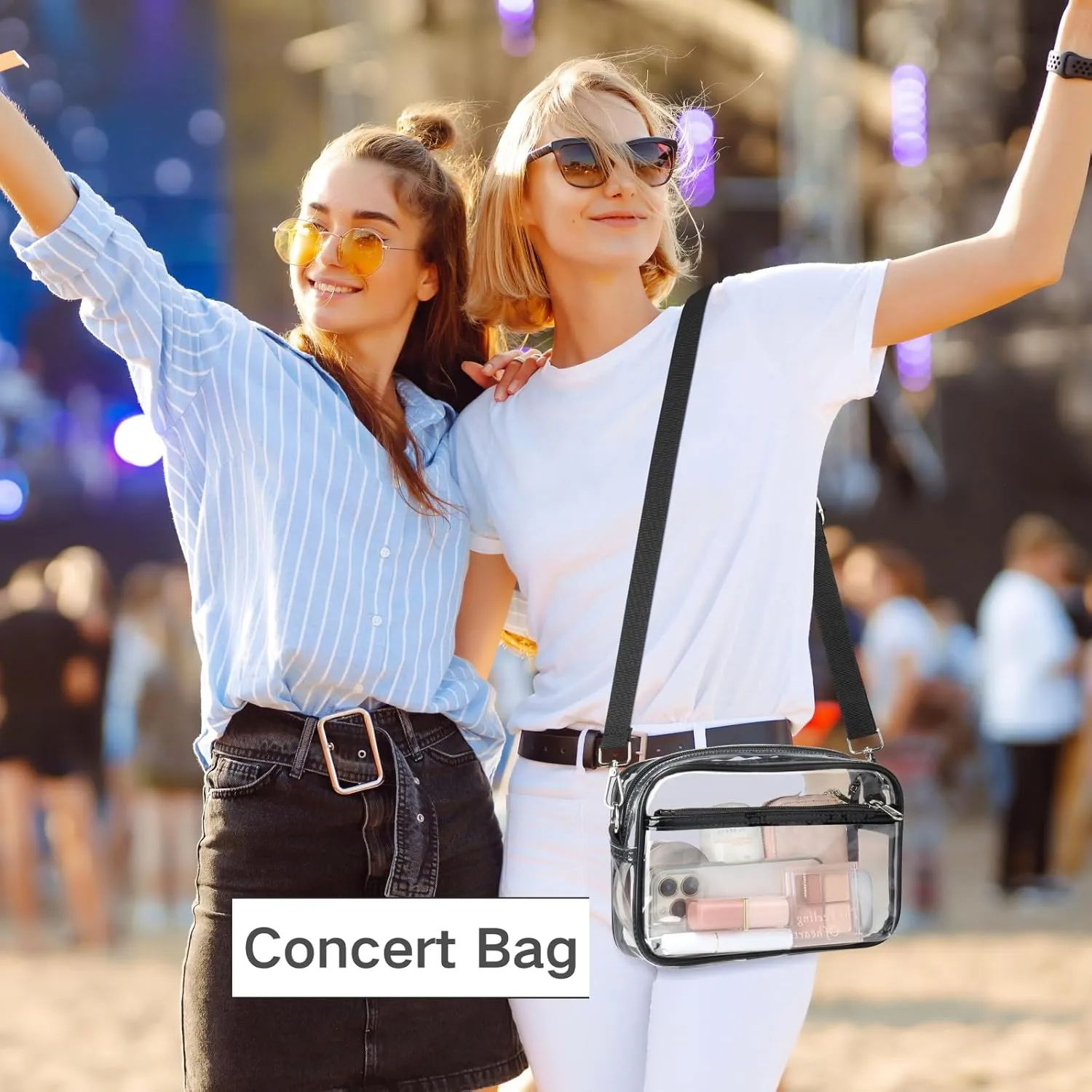PACKISM Clear Bag for Stadium Events - Clear Purses for Women Stadium Crossbody Concert Bag for Game Day, Sports, Festival