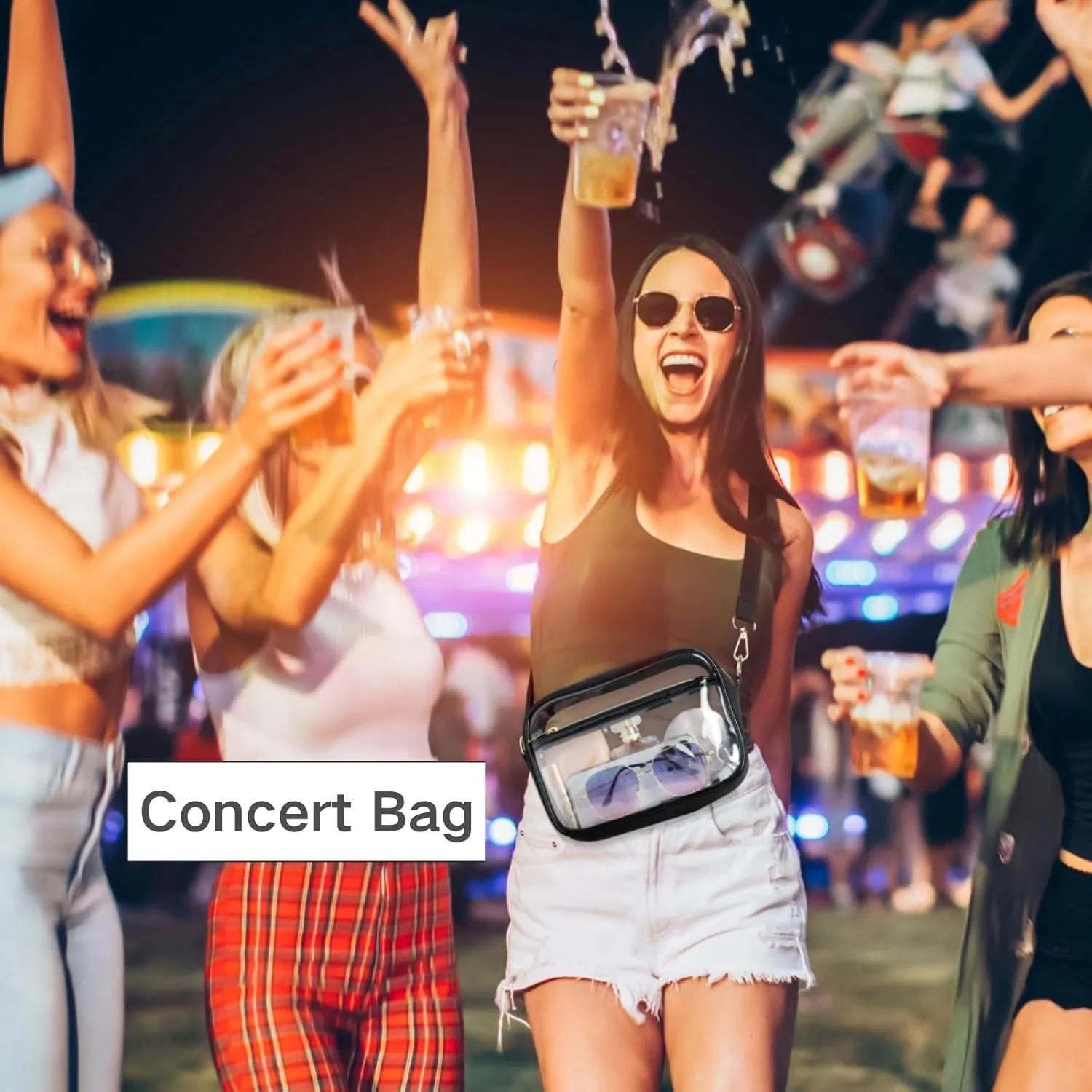 PACKISM Clear Bag for Stadium Events - Clear Purses for Women Stadium Crossbody Concert Bag for Game Day, Sports, Festival