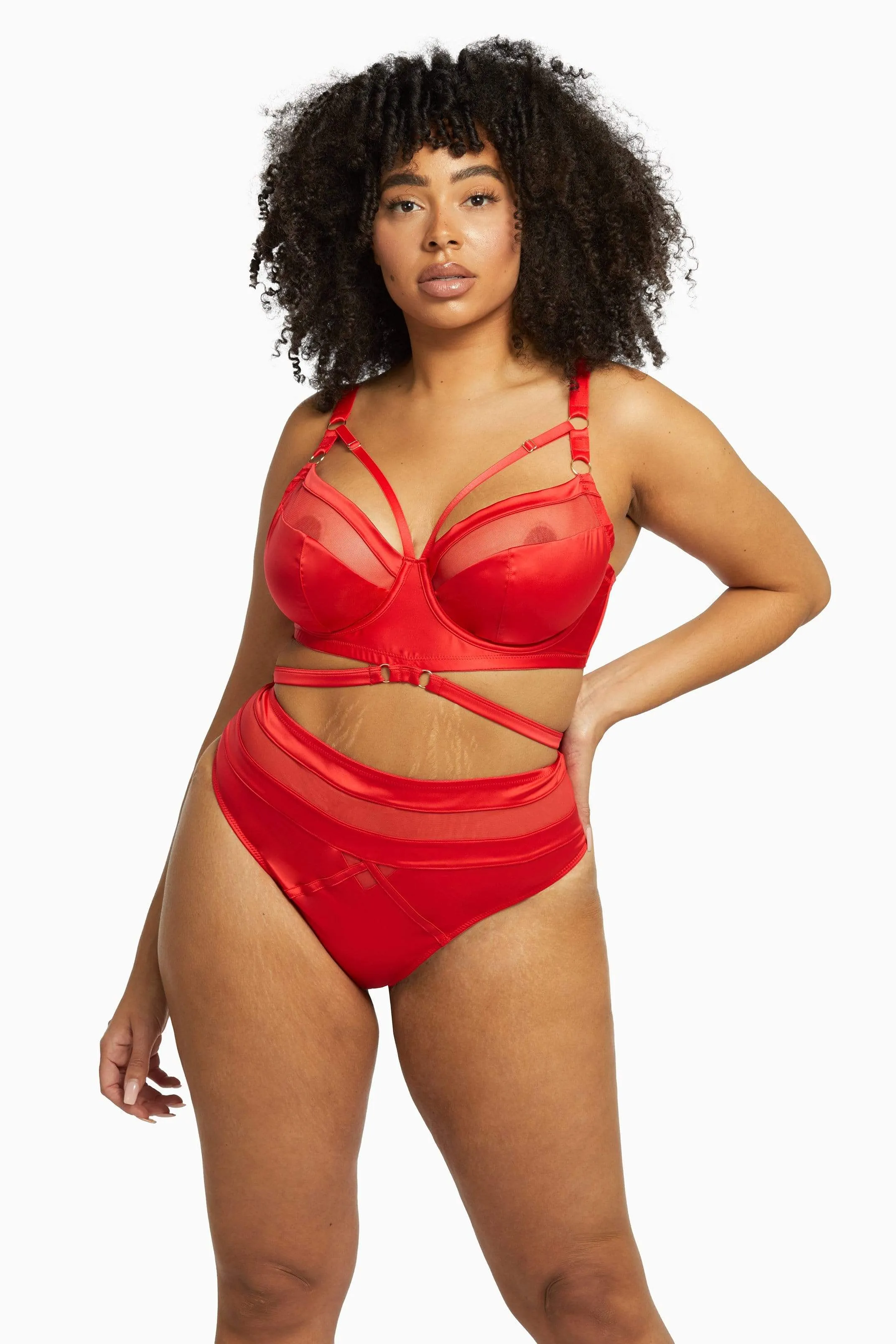 Playful Promises Madeleine Red Bondage Bra