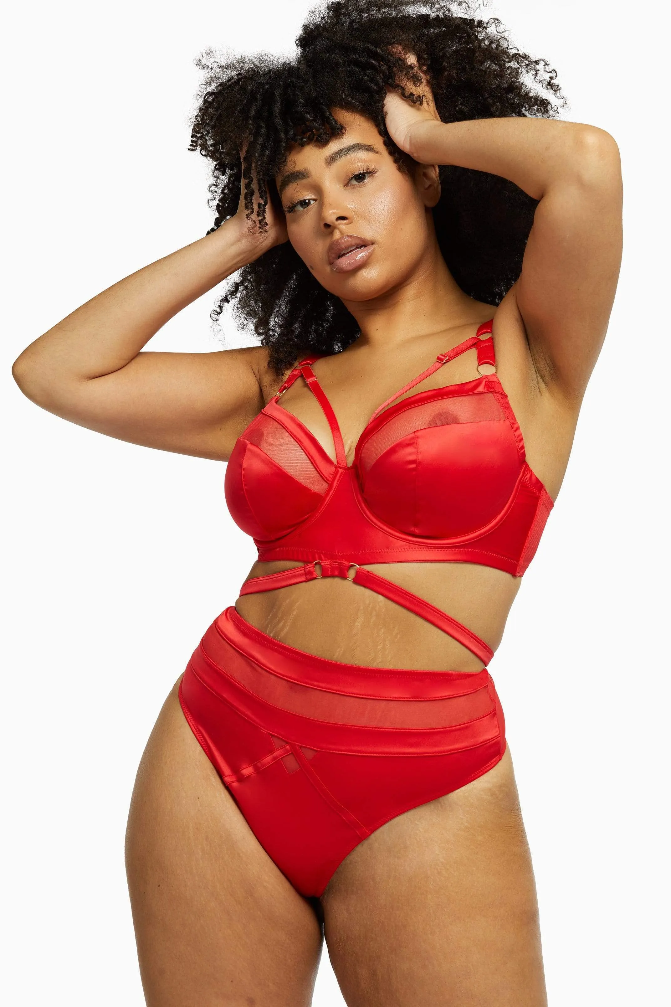 Playful Promises Madeleine Red Bondage Bra