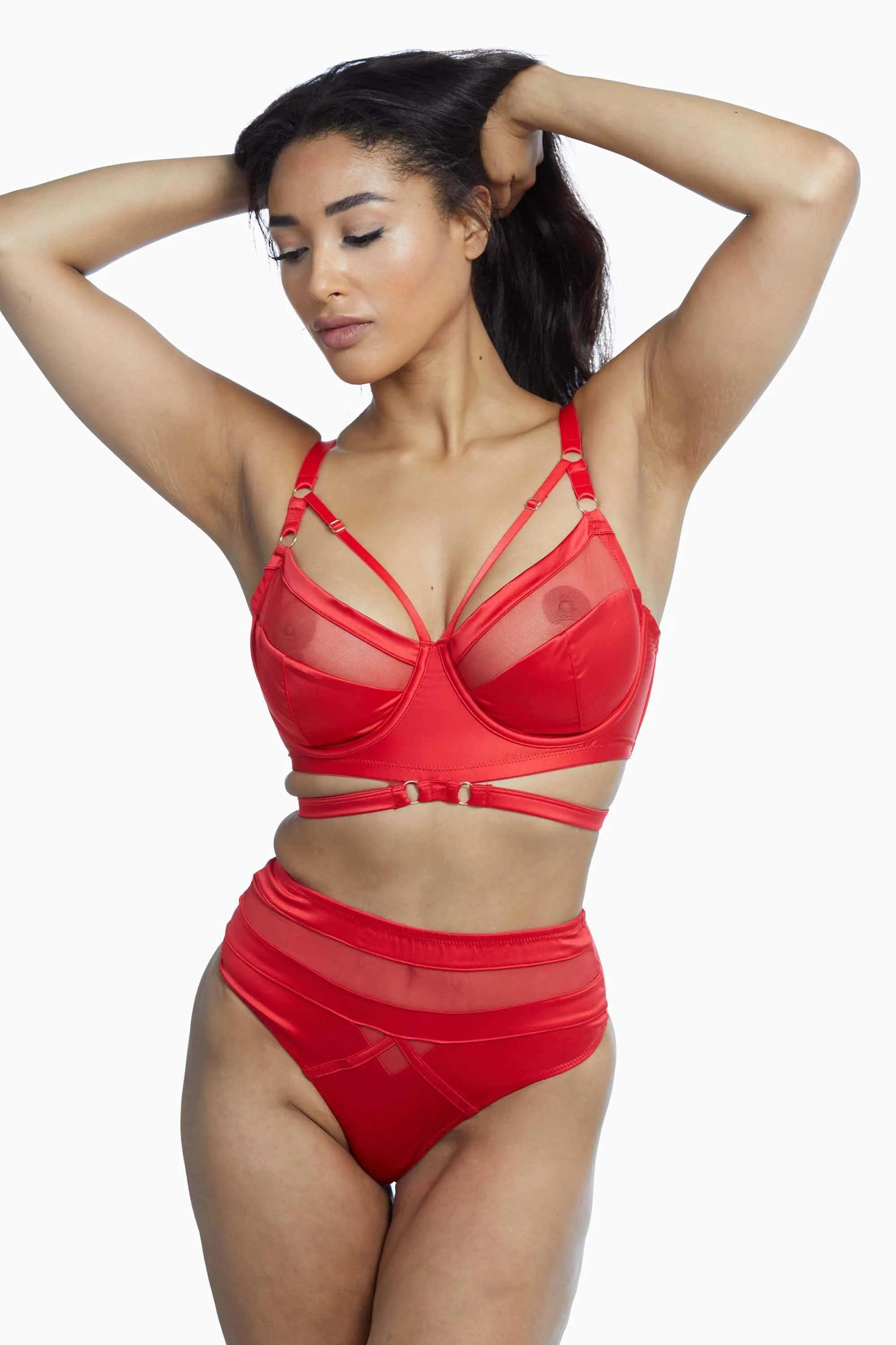 Playful Promises Madeleine Red Bondage Bra