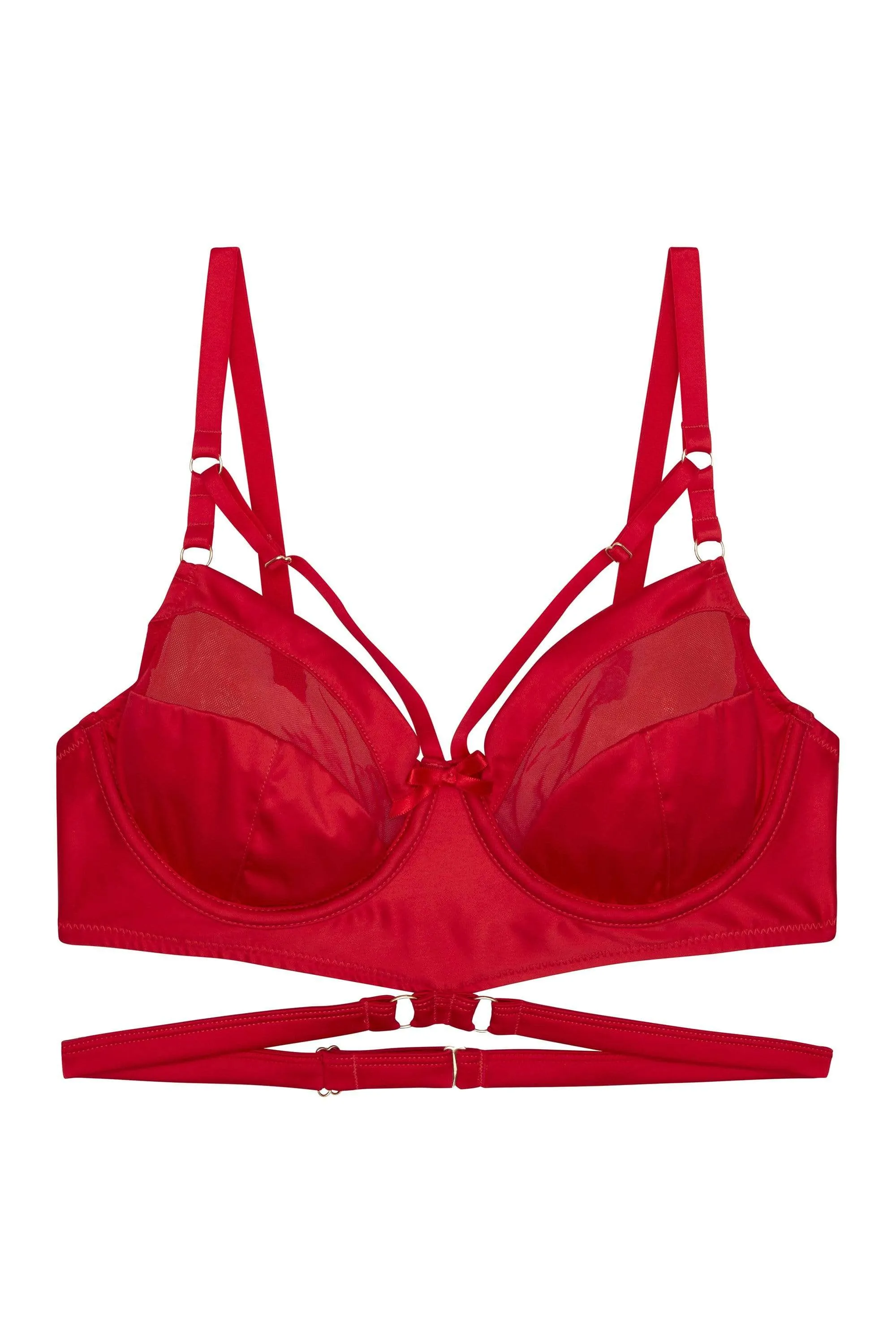 Playful Promises Madeleine Red Bondage Bra