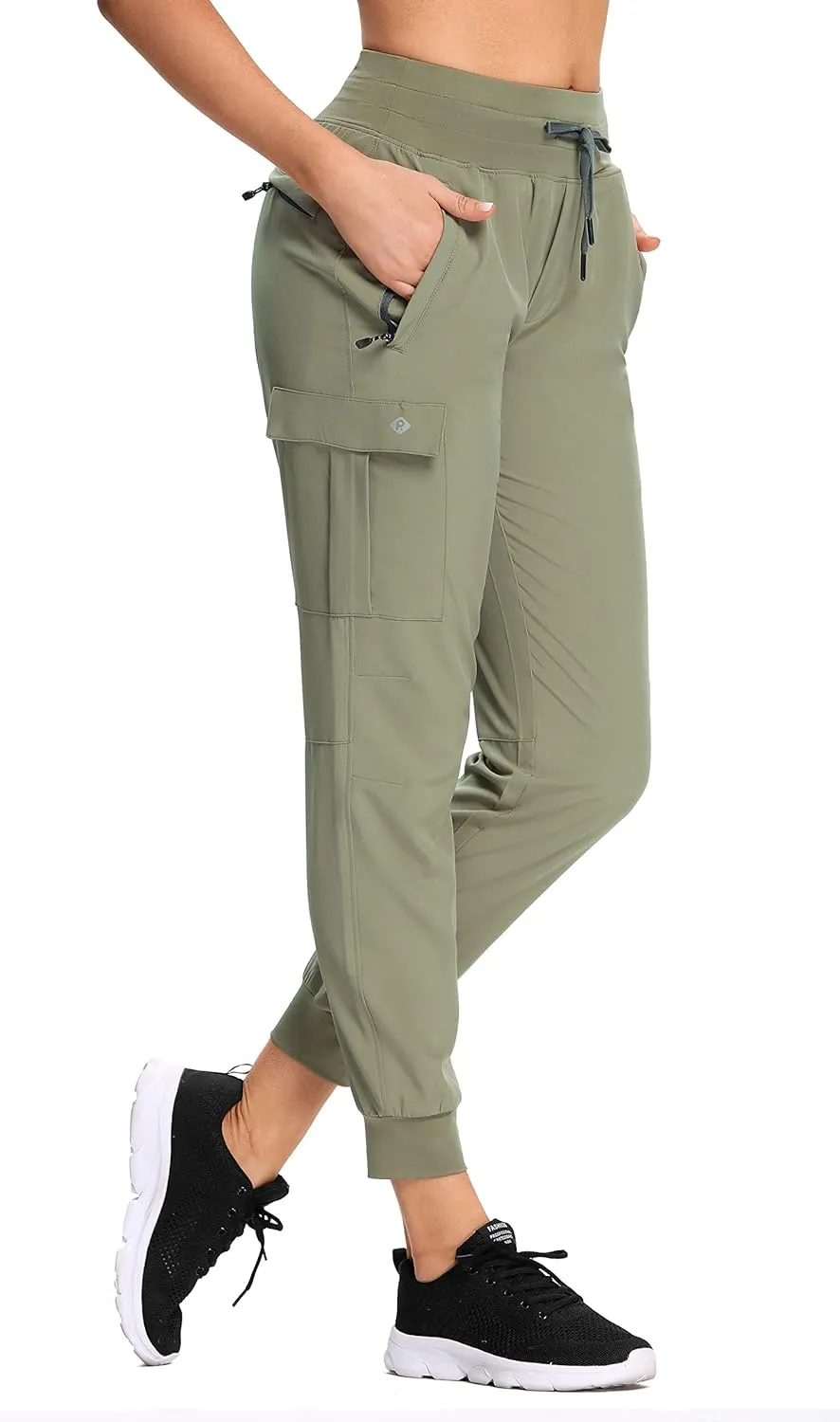 RlaGed Womens Cargo Hiking Pants Lightweight Joggers Quick Dry Water Resistant Outdoor Fishing UPF 50 Zipper Pockets