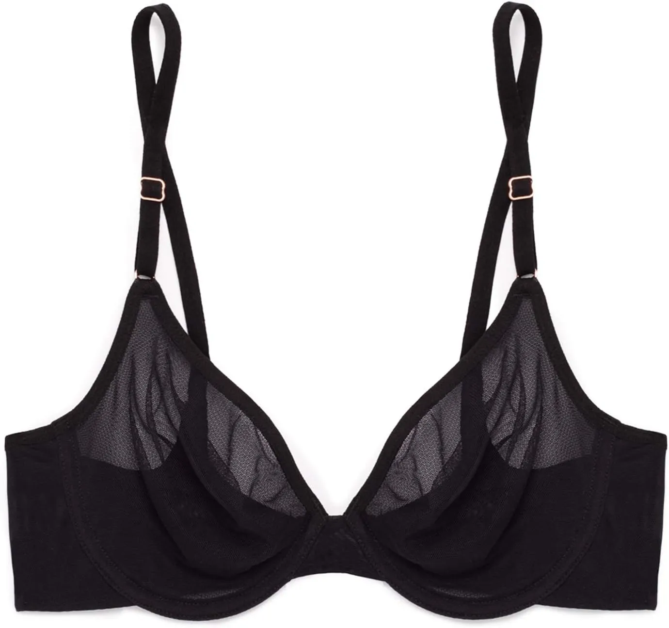 Smart & Sexy Sheer Mesh Demi Underwire Bra  Available in Single or 2-Pack, Flirty & Supportive
