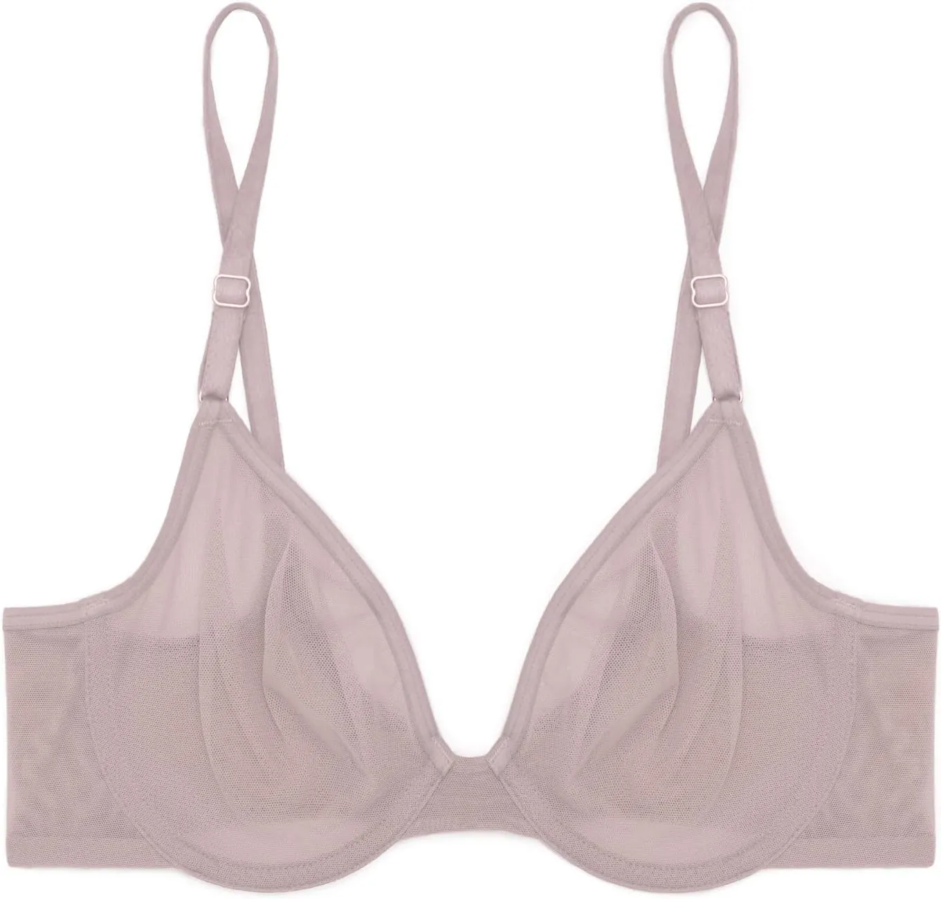 Smart & Sexy Sheer Mesh Demi Underwire Bra  Available in Single or 2-Pack, Flirty & Supportive
