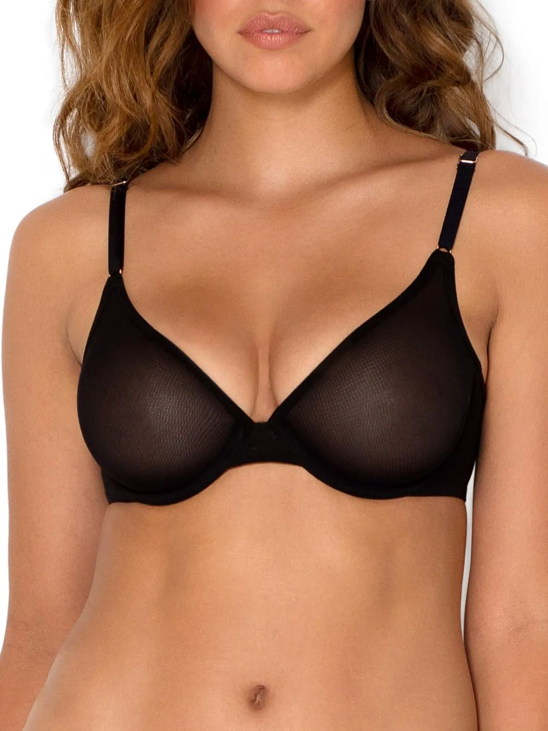 Smart & Sexy Sheer Mesh Demi Underwire Bra  Available in Single or 2-Pack, Flirty & Supportive