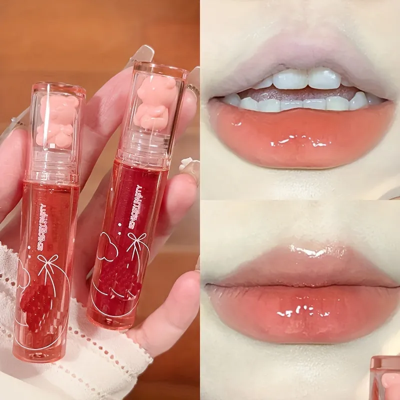 Sparkling Jelly Lips Longlasting Color  Cute Bear Design