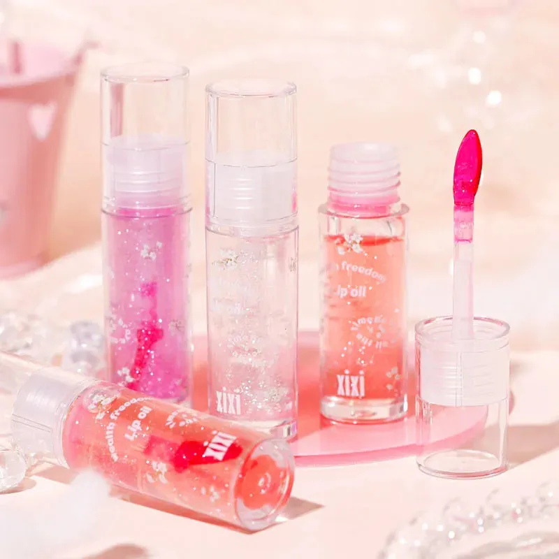 Toleet Christmas Thanksgiving gifts Winter Makeup Ideas Clear Crystal Glitter Lip Gloss Temperature Discoloration Moisturizing Lip Gloss NonSticky Pearl Shiny Lip Glaze Korean Make Up