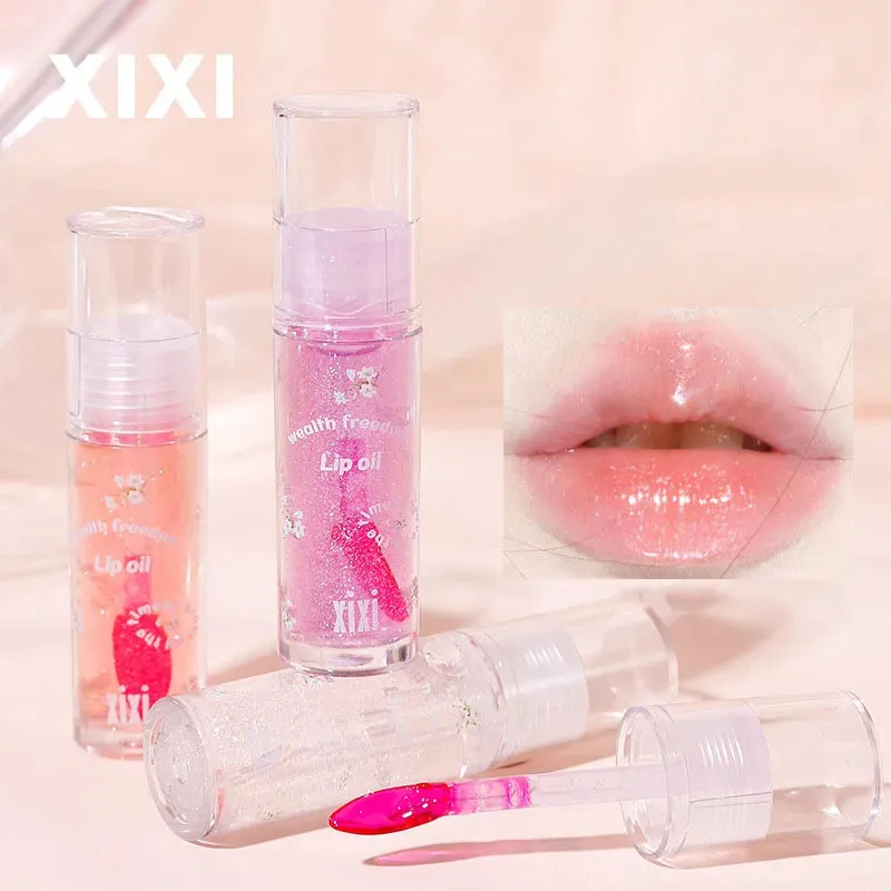 Toleet Christmas Thanksgiving gifts Winter Makeup Ideas Clear Crystal Glitter Lip Gloss Temperature Discoloration Moisturizing Lip Gloss NonSticky Pearl Shiny Lip Glaze Korean Make Up