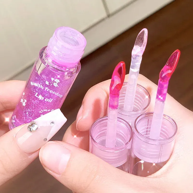 Toleet Christmas Thanksgiving gifts Winter Makeup Ideas Clear Crystal Glitter Lip Gloss Temperature Discoloration Moisturizing Lip Gloss NonSticky Pearl Shiny Lip Glaze Korean Make Up