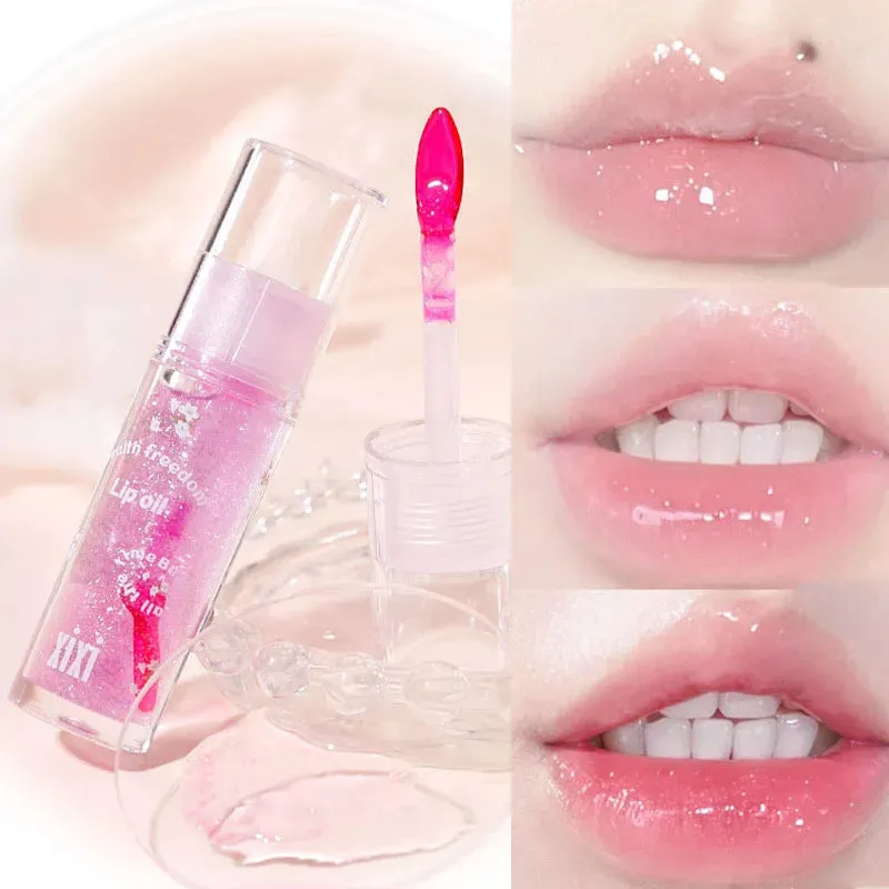 Toleet Christmas Thanksgiving gifts Winter Makeup Ideas Clear Crystal Glitter Lip Gloss Temperature Discoloration Moisturizing Lip Gloss NonSticky Pearl Shiny Lip Glaze Korean Make Up