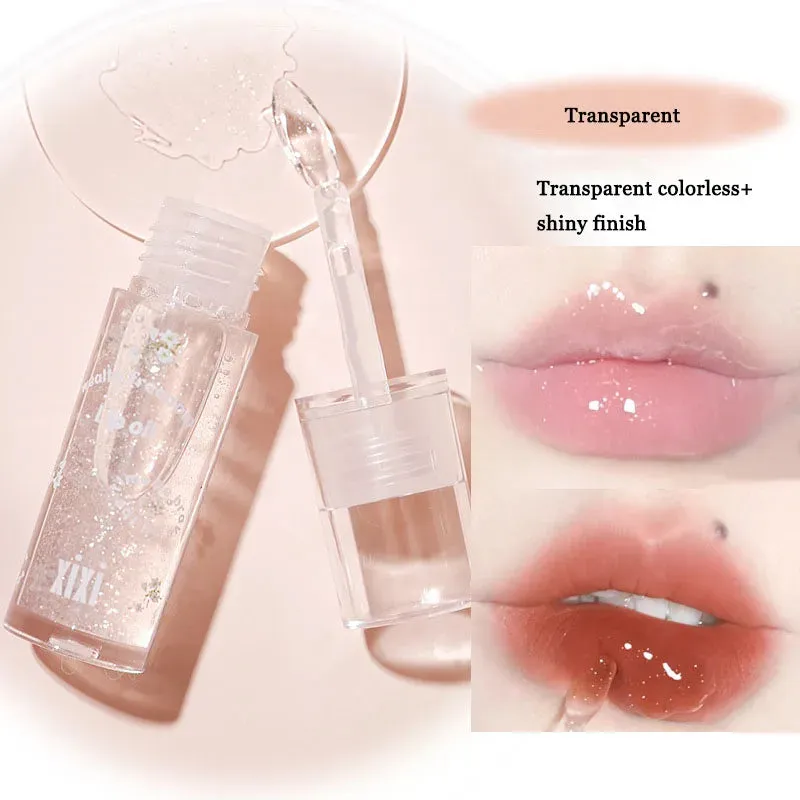 Toleet Christmas Thanksgiving gifts Winter Makeup Ideas Clear Crystal Glitter Lip Gloss Temperature Discoloration Moisturizing Lip Gloss NonSticky Pearl Shiny Lip Glaze Korean Make Up