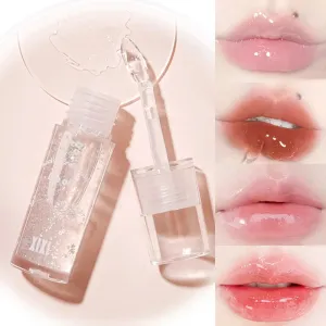 Toleet Christmas Thanksgiving gifts Winter Makeup Ideas Clear Crystal Glitter Lip Gloss Temperature Discoloration Moisturizing Lip Gloss NonSticky Pearl Shiny Lip Glaze Korean Make Up