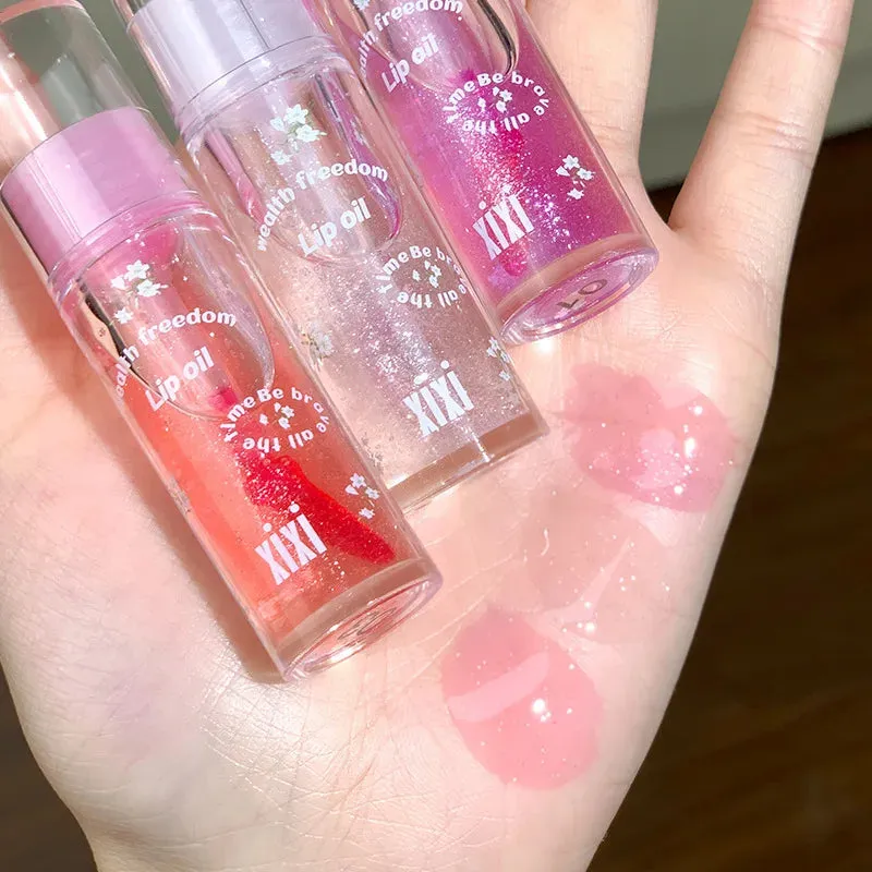 Toleet Christmas Thanksgiving gifts Winter Makeup Ideas Clear Crystal Glitter Lip Gloss Temperature Discoloration Moisturizing Lip Gloss NonSticky Pearl Shiny Lip Glaze Korean Make Up