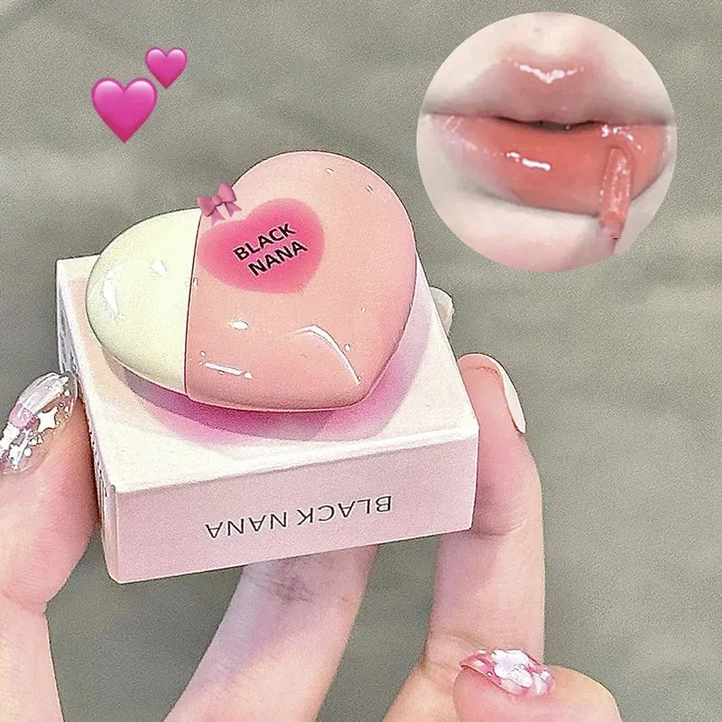 Toleet Christmas Thanksgiving gifts Winter Makeup Ideas Heart Shaped Mirror Water Gloss Glass Lip Glaze Clear Jelly Lip Gloss Moisturizing Lipstick Makeup