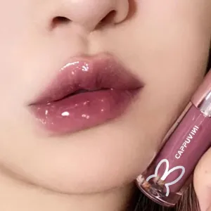 Toleet Christmas Thanksgiving gifts Winter Makeup Ideas Swamp Purple Mirror Water Lip Gloss Lip Glaze Transparent Glass Lip Oil Waterproof Liquid Lipstick Nude Brown Clear Tint Makeup