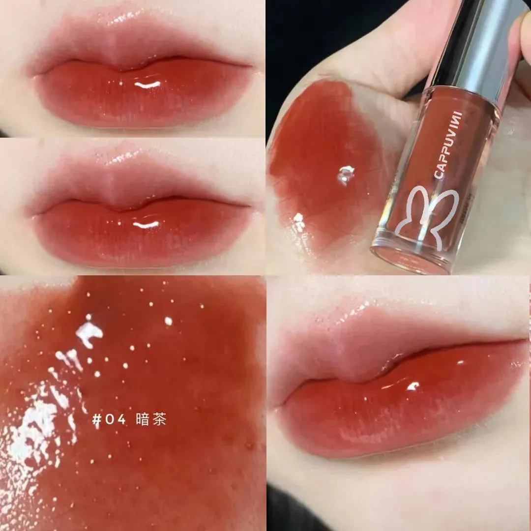 Toleet Christmas Thanksgiving gifts Winter Makeup Ideas Swamp Purple Mirror Water Lip Gloss Lip Glaze Transparent Glass Lip Oil Waterproof Liquid Lipstick Nude Brown Clear Tint Makeup