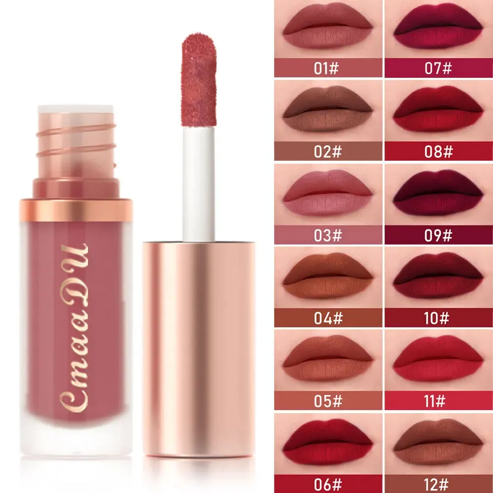 Toleet-Christmas/Thanksgiving Gift Winter Makeup Ideas 1pcs Waterproof Matte Velvet Lip Glaze Moisturizing Long Lasting Non-stick Cup Not Easy To Fade Lip Gloss Lipstick Makeup