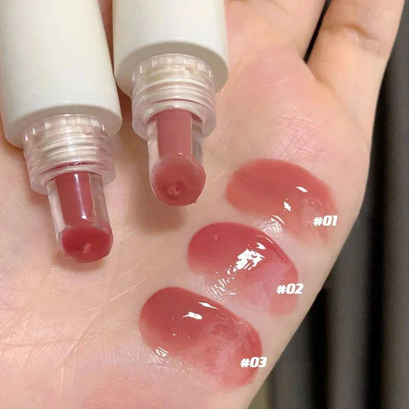 Toleet-Christmas/Thanksgiving Gift Winter Makeup Ideas Jelly Lip Gloss Lasting Nude Pink High Gloss Lip Glaze Moisturizing Lipstick Mirror Water Lip Tint Korean Beauty Lip Care Makeup