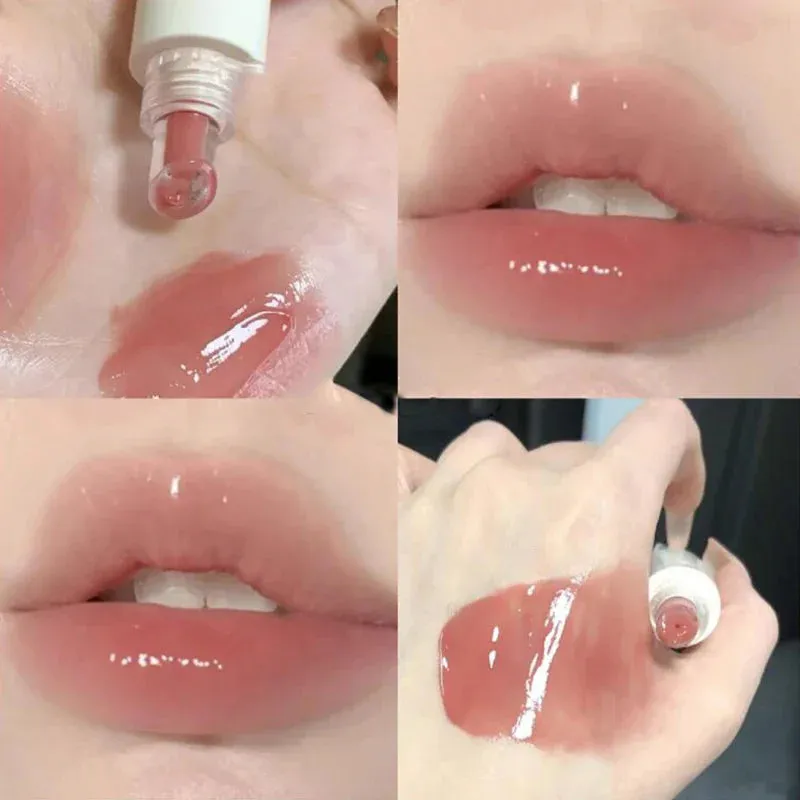 Toleet-Christmas/Thanksgiving Gift Winter Makeup Ideas Lip Essence Jelly Water Lip Gloss Clear Light Hydrating Lip Tint Mirror Glossy Lip Glaze Tube Moist Lip Stick Lip Care Cosmetics