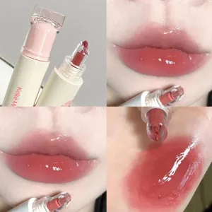 Toleet-Christmas/Thanksgiving Gift Winter Makeup Ideas Lip Essence Jelly Water Lip Gloss Clear Light Hydrating Lip Tint Mirror Glossy Lip Glaze Tube Moist Lip Stick Lip Care Cosmetics