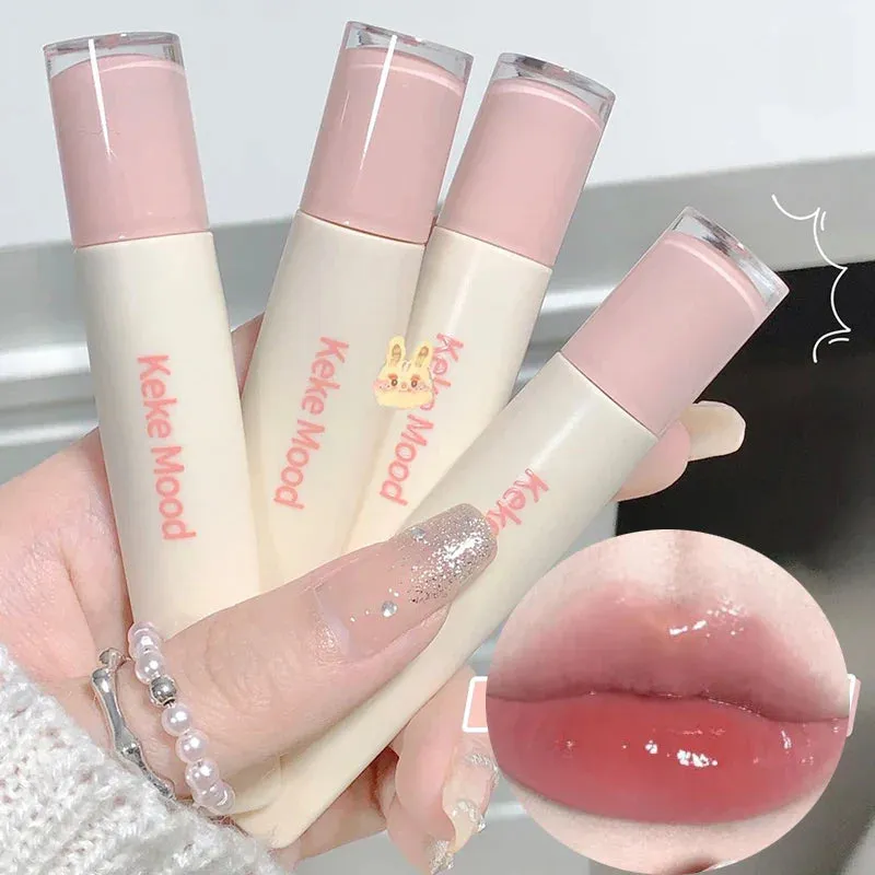Toleet-Christmas/Thanksgiving Gift Winter Makeup Ideas Lip Essence Jelly Water Lip Gloss Clear Light Hydrating Lip Tint Mirror Glossy Lip Glaze Tube Moist Lip Stick Lip Care Cosmetics