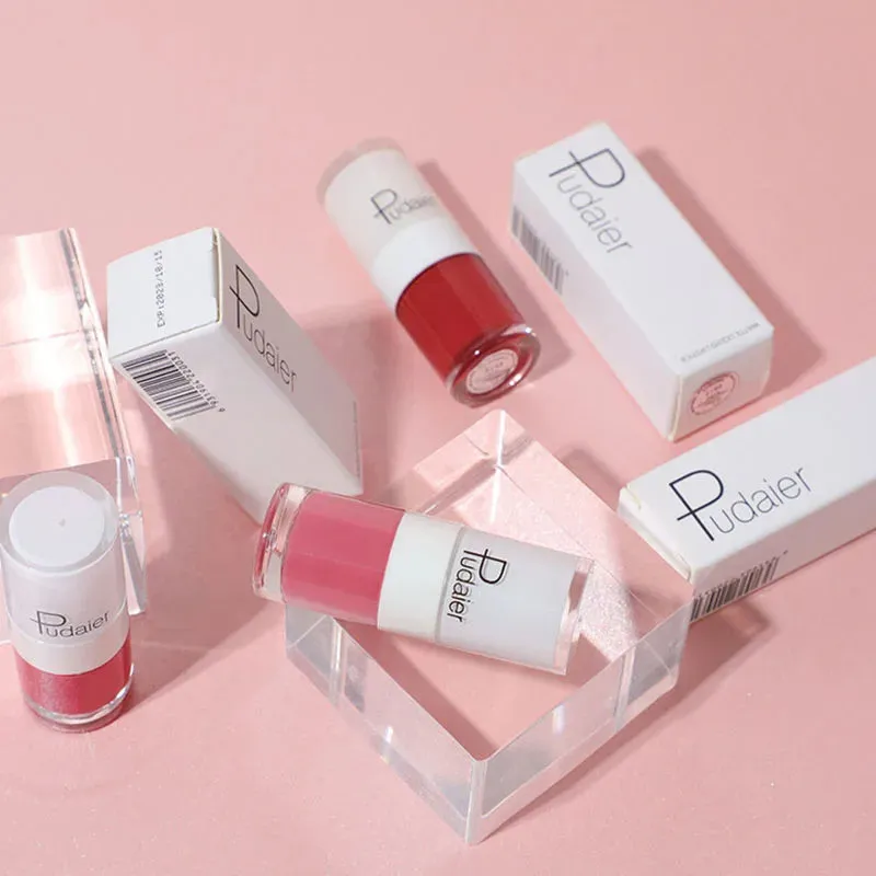 Toleet-Christmas/Thanksgiving Gift Winter Makeup Ideas Pudaier 16Color Small White Bottle Matte Velvet Lip Glaze Waterproof Long-lasting Smooth Cream Texture Lipstick Lip Gloss Makeup